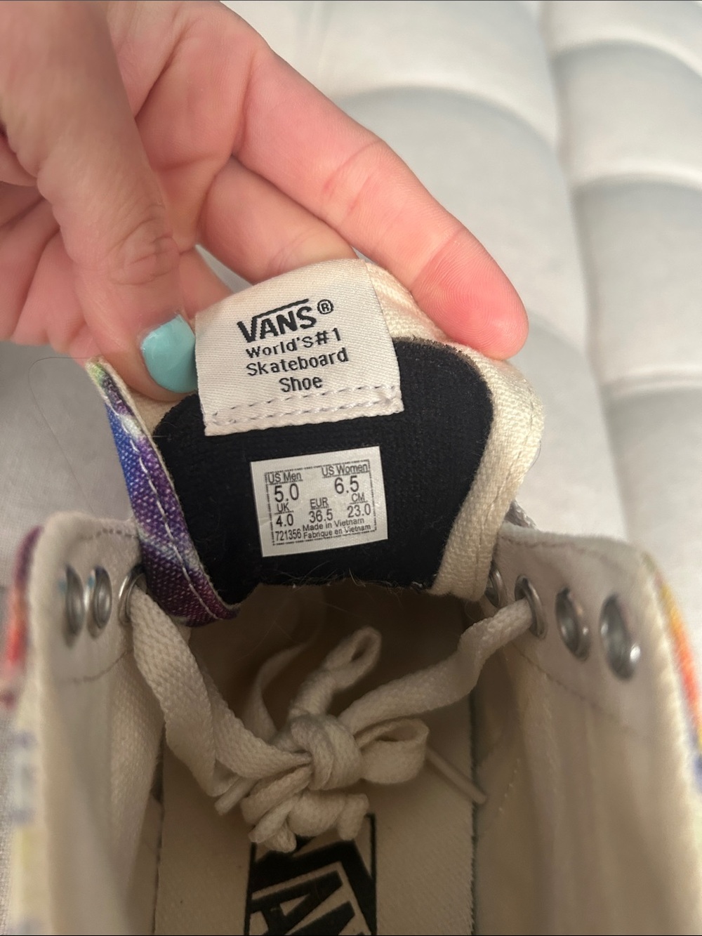 Vans High-Top Tie-Dye Sneakers in Yellow, Purple, Blue, Pink - Picture 6 of 9